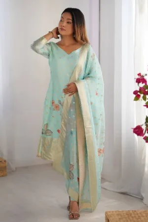 Pista Dress in Chanderi Silk